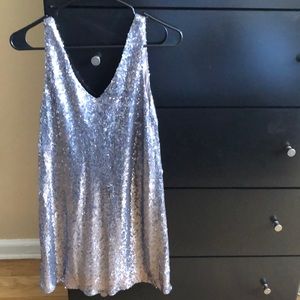 Forever 21 Silver sequin mini dress